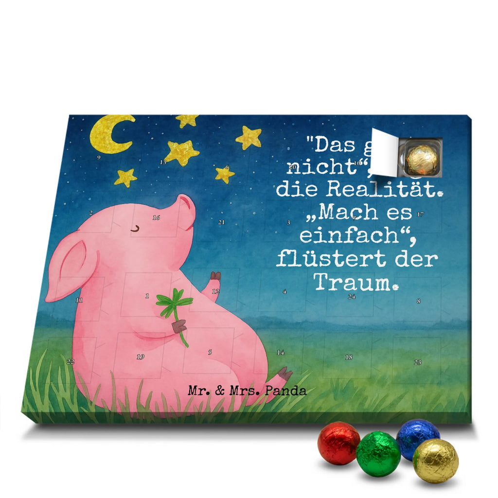 Chocolate advent calendar Pig Luck Design card, gift ideas, gifts, small animals, cute, cute animal motives, hand drawn, funny sayings, good mood, special gifts, animal lover, asterisks, stars, piglet, goals, lucky charm, Lucky bastard. Luck