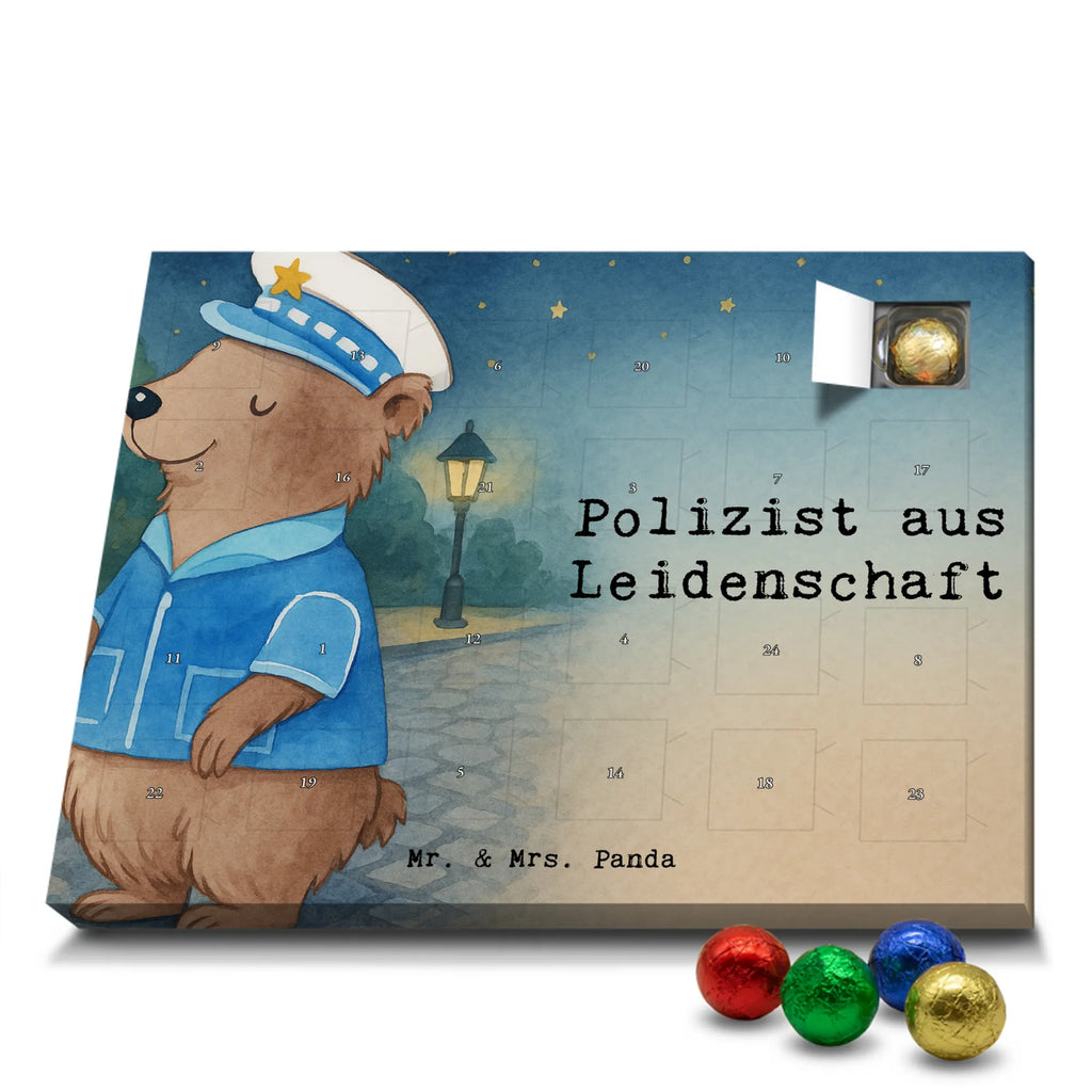 Chocolate advent calendar policeman Passion Design gift, promotion, anniversary, retirement, sayings, job start, gift idea, best, farewell gift, profession, passing exam