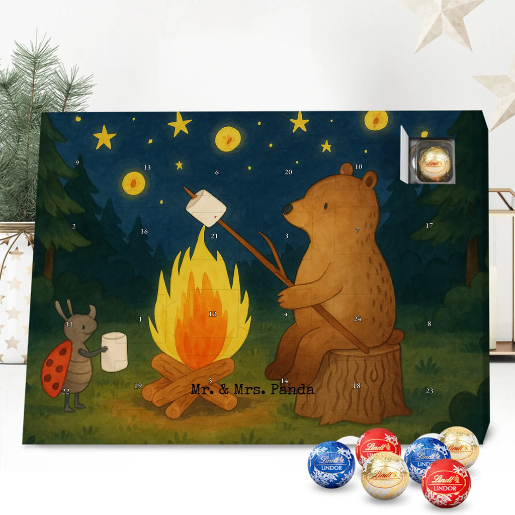 Chocolate advent calendar Bear & Ladybird campfire Design teddy bear, cuddly toy, Campfire