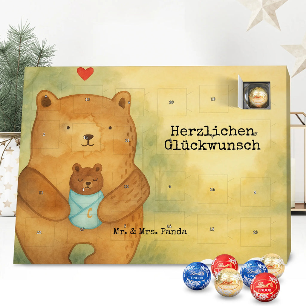 Chocolate advent calendar bear infant Design teddy bear, cuddly toy, grandchild, baptism, baptized child, nephew, birth, mother, birthday, parents, grandson, congratulations, niece