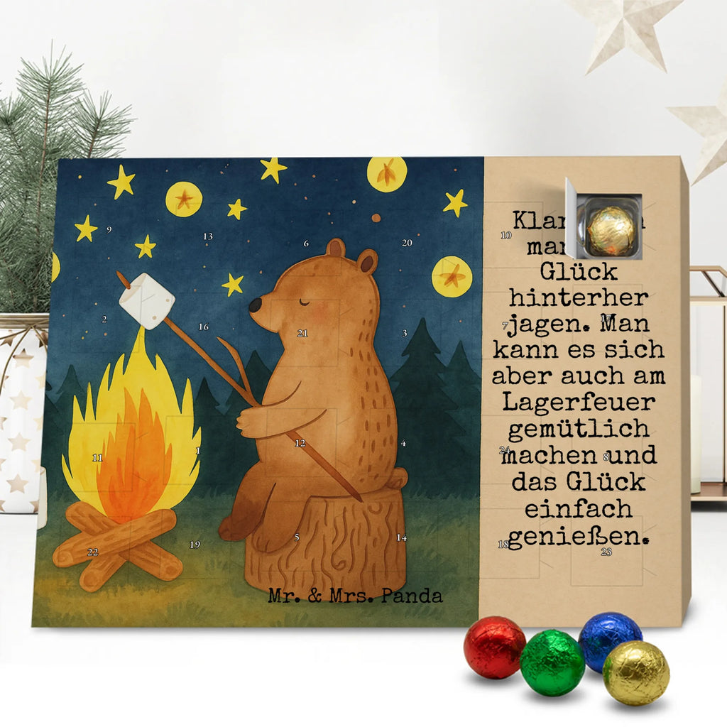 Chocolate advent calendar Bear & Ladybird campfire Design teddy bear, cuddly toy, Campfire