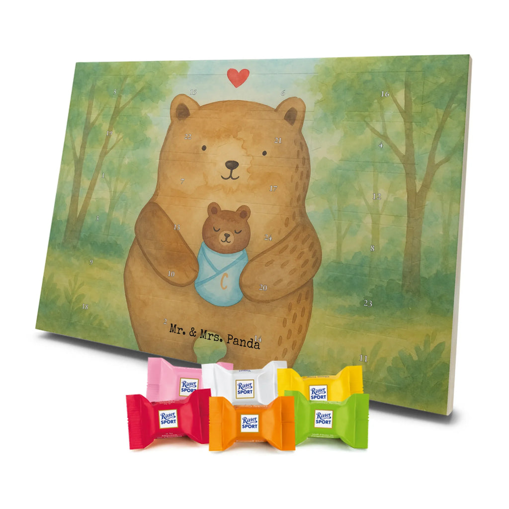 Chocolate advent calendar bear infant Design teddy bear, cuddly toy, grandchild, baptism, baptized child, nephew, birth, mother, birthday, parents, grandson, congratulations, niece