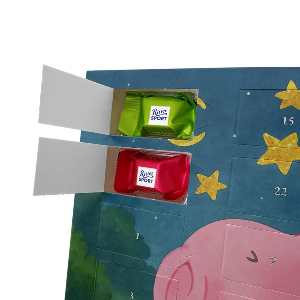 Chocolate advent calendar Pig Luck Design card, gift ideas, gifts, small animals, cute, cute animal motives, hand drawn, funny sayings, good mood, special gifts, animal lover, asterisks, stars, piglet, goals, lucky charm, Lucky bastard. Luck