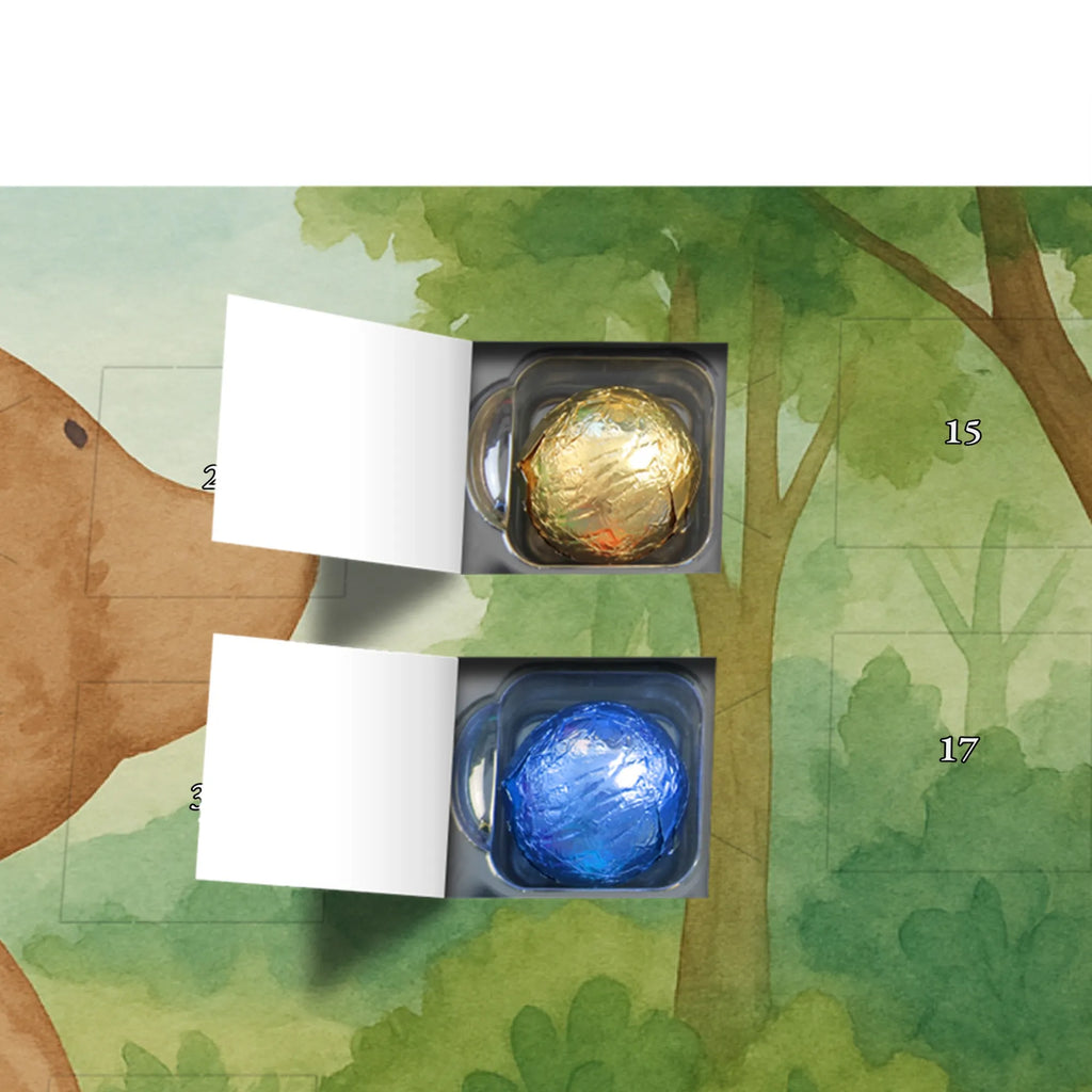 Chocolate advent calendar bear shoulder look Design teddy bear, cuddly toy, world view, wisdom, bears, self-esteem, bear love