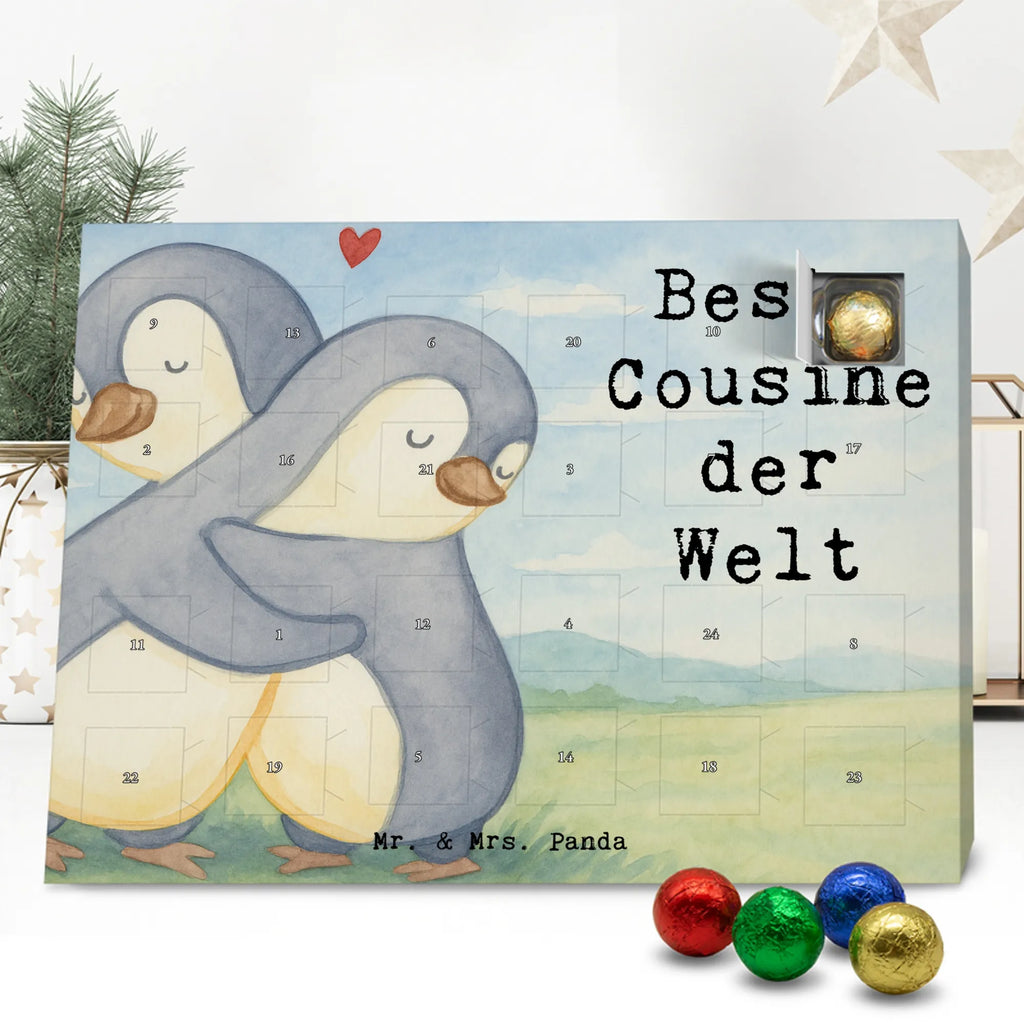 Chocolate advent calendar penguin best cousin in the world Design thank you, birthday, gift idea, birthday present, gift tip, make you happy, giving, for, gift, daughter of aunt, relatives, daughter of uncle