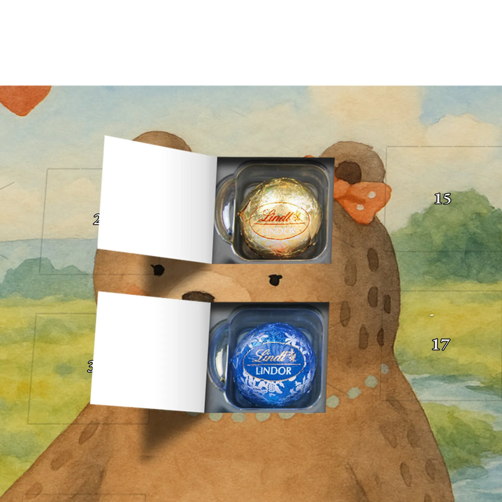 Chocolate advent calendar bear Girlfriend Design teddy bear, cuddly toy, bear girlfriend best friend love proof of love loves buddy buddy