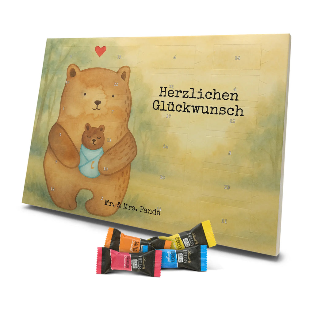 Chocolate advent calendar bear infant Design teddy bear, cuddly toy, grandchild, baptism, baptized child, nephew, birth, mother, birthday, parents, grandson, congratulations, niece
