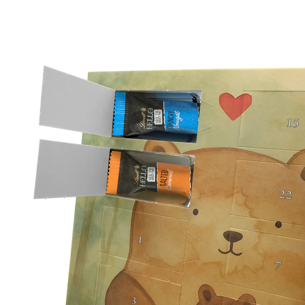 Chocolate advent calendar bear infant Design teddy bear, cuddly toy, grandchild, baptism, baptized child, nephew, birth, mother, birthday, parents, grandson, congratulations, niece