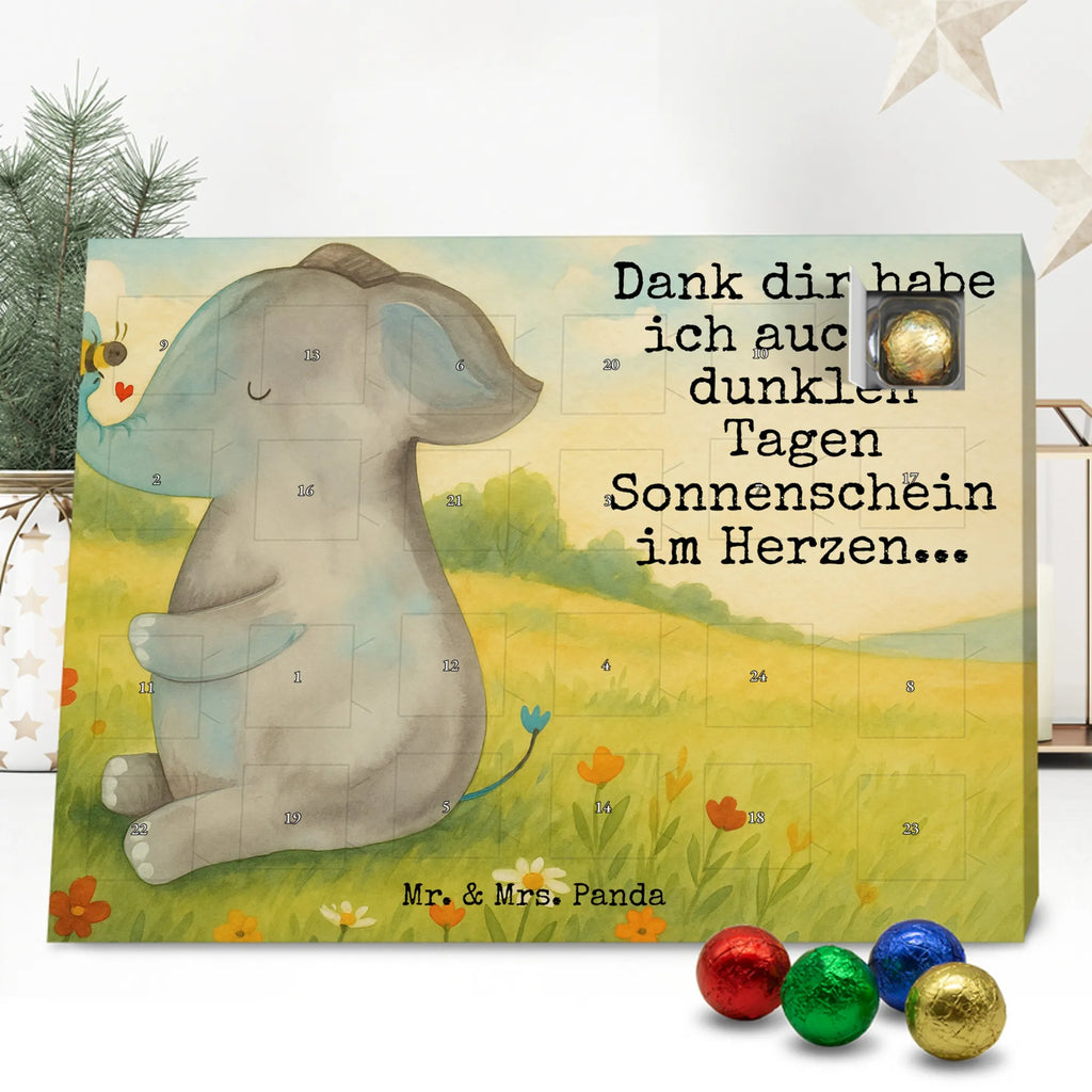 Chocolate advent calendar elephant bee Design card, gift ideas, gifts, small animals, cute, cute animal motives, hand drawn, funny sayings, good mood, special gifts, animal lover, anniversary, wedding gift, proof of love, marriage proposal, love saying, elephant, love gift