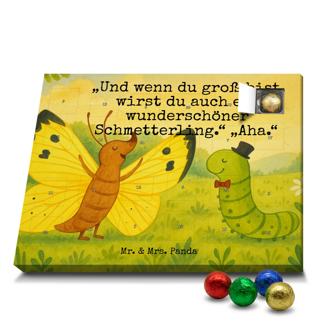 Chocolate advent calendar Caterpillar butterfly Design card, gift ideas, gifts, small animals, cute, cute animal motives, hand drawn, funny sayings, good mood, special gifts, animal lover, development, Caterpillar, butterfly, lemon butterfly, growing up, cocoon, hat, beauty