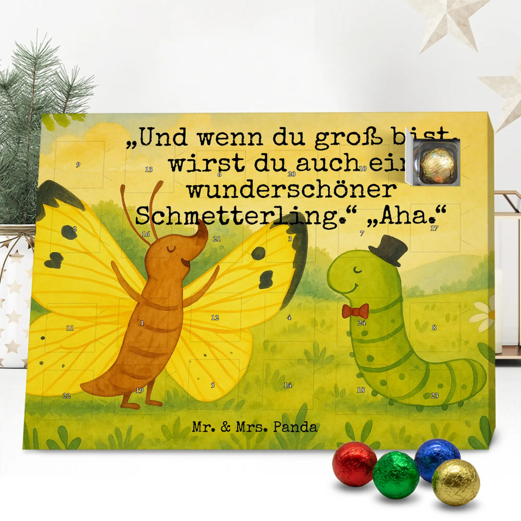 Chocolate advent calendar Caterpillar butterfly Design card, gift ideas, gifts, small animals, cute, cute animal motives, hand drawn, funny sayings, good mood, special gifts, animal lover, development, Caterpillar, butterfly, lemon butterfly, growing up, cocoon, hat, beauty