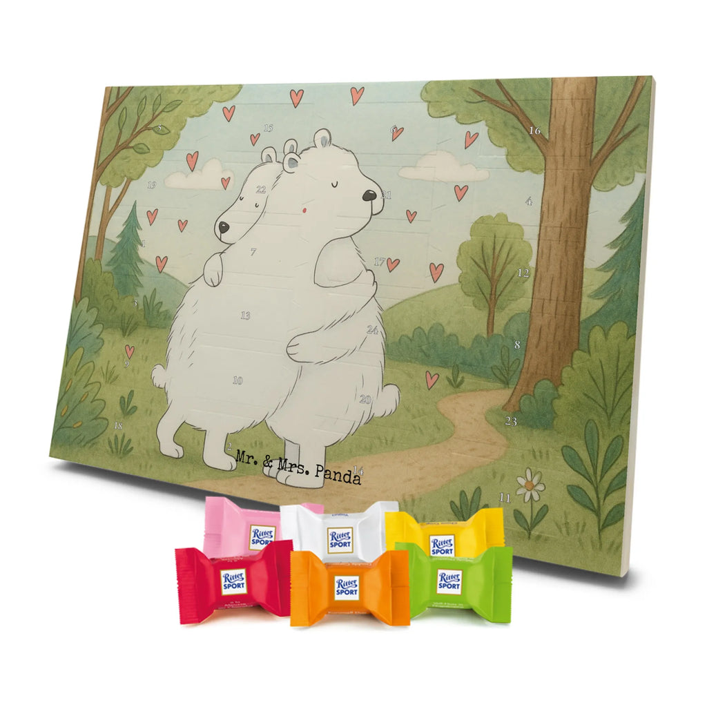 Chocolate advent calendar Icebear Embrace Design card, gift ideas, gifts, small animals, cute, cute animal motives, hand drawn, funny sayings, good mood, special gifts, animal lover