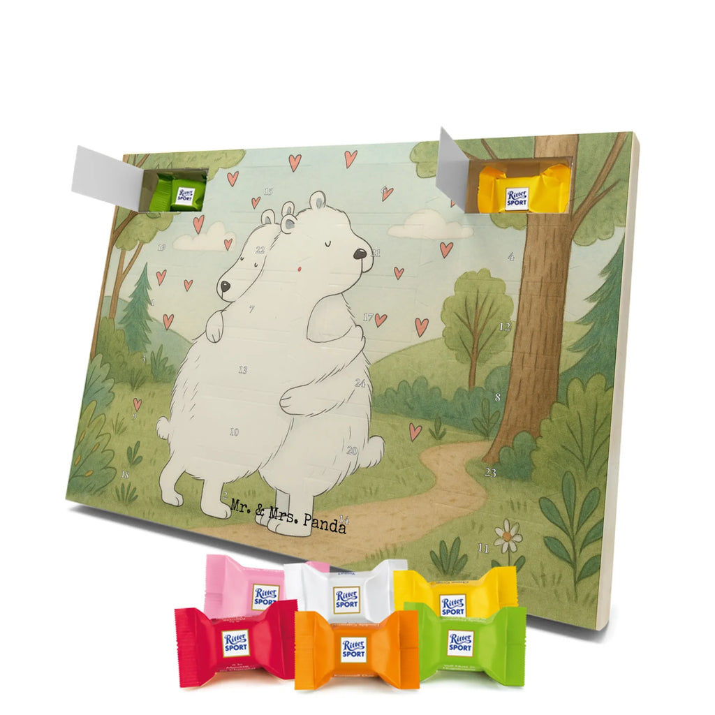 Chocolate advent calendar Icebear Embrace Design card, gift ideas, gifts, small animals, cute, cute animal motives, hand drawn, funny sayings, good mood, special gifts, animal lover