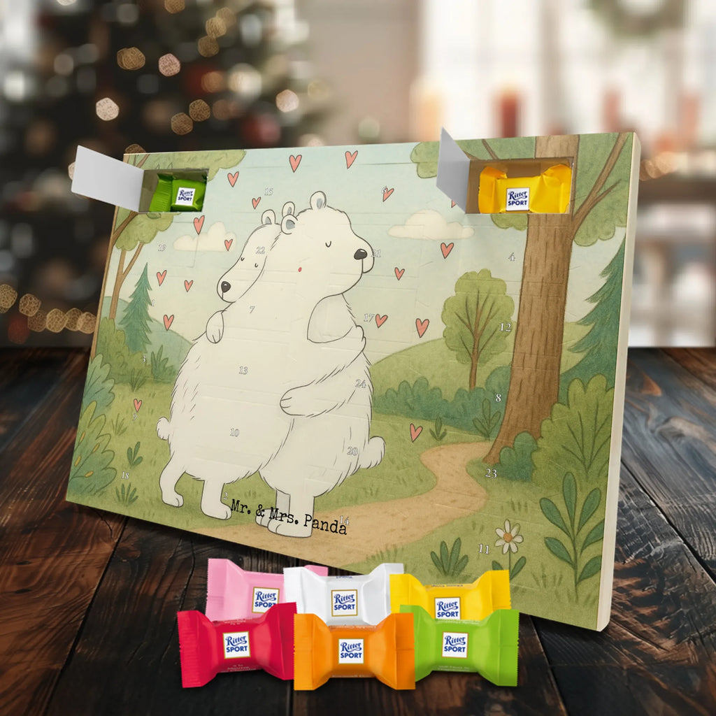 Chocolate advent calendar Icebear Embrace Design card, gift ideas, gifts, small animals, cute, cute animal motives, hand drawn, funny sayings, good mood, special gifts, animal lover
