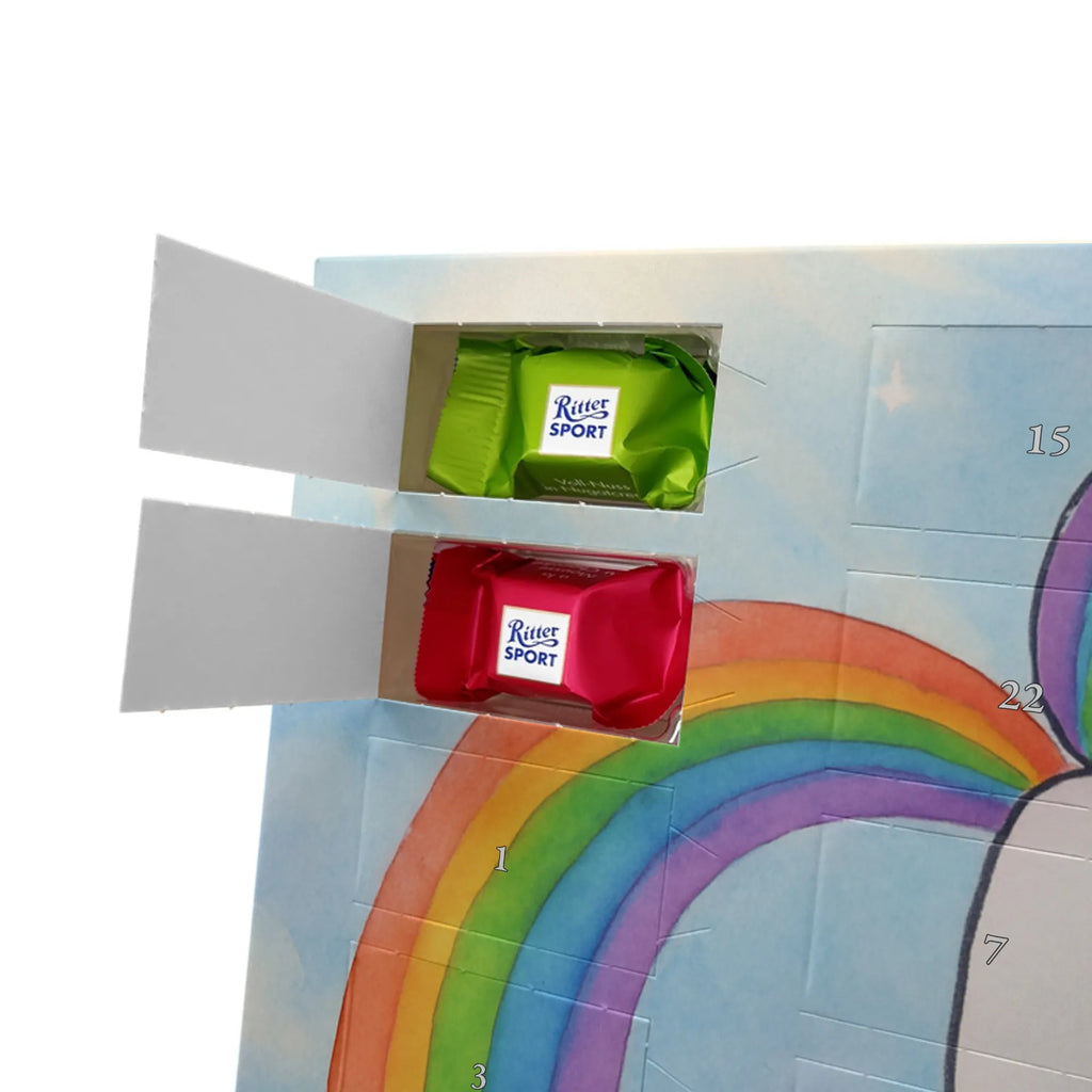 Chocolate advent calendar unicorn Pegasus Design saying fun, growing up, pegasus, playing, unicorn love, reality, rainbow