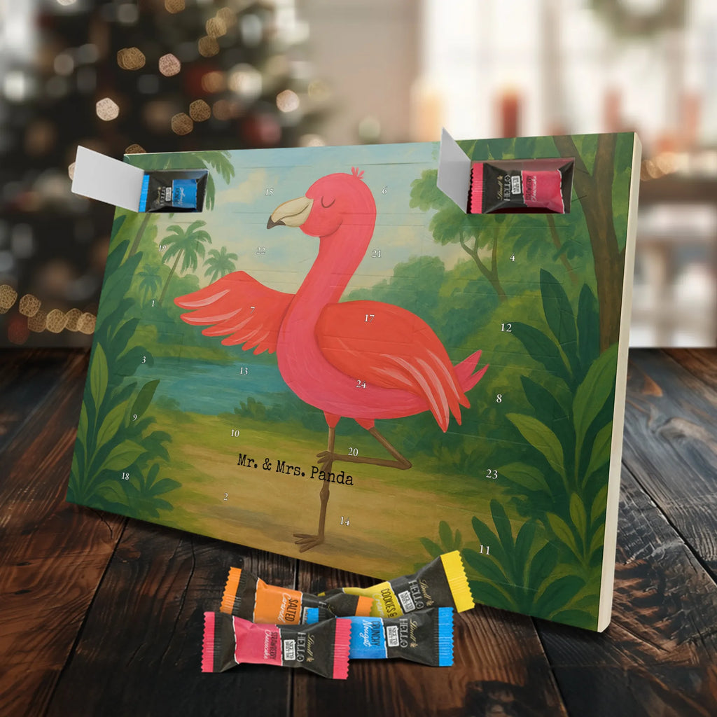 Chocolate advent calendar flamingo yoga Design children, gifts, gift idea, funny sayings, pink bird, bird of paradise, red, flamingo decoration, gift pink, adults, flamingo fans, vacation, unusual gifts in pink, pink gifts, girls gifts, small gifts, Caribbean feeling, relaxation, mindfulness, yoga exercise, bird, agitation, deep relaxation, anger