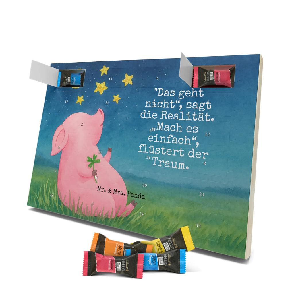 Chocolate advent calendar Pig Luck Design card, gift ideas, gifts, small animals, cute, cute animal motives, hand drawn, funny sayings, good mood, special gifts, animal lover, asterisks, stars, piglet, goals, lucky charm, Lucky bastard. Luck