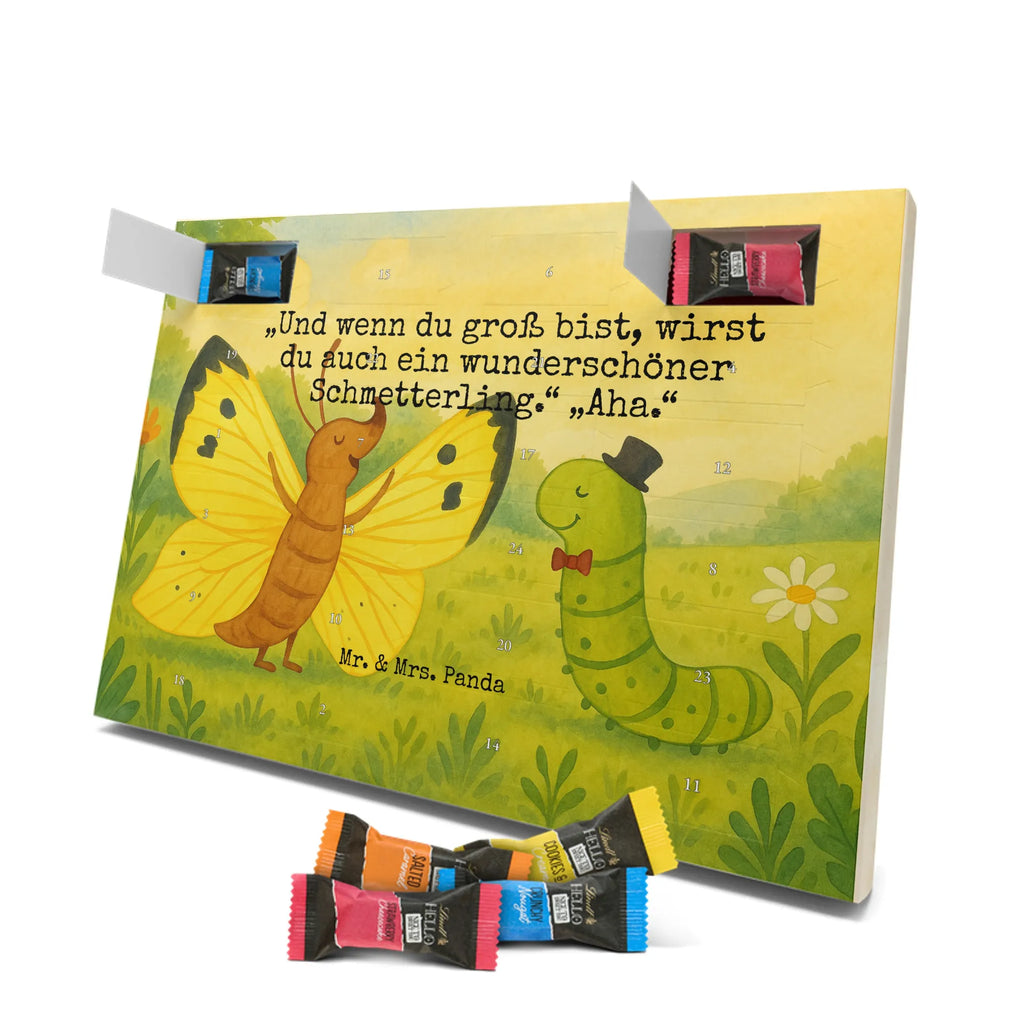 Chocolate advent calendar Caterpillar butterfly Design card, gift ideas, gifts, small animals, cute, cute animal motives, hand drawn, funny sayings, good mood, special gifts, animal lover, development, Caterpillar, butterfly, lemon butterfly, growing up, cocoon, hat, beauty
