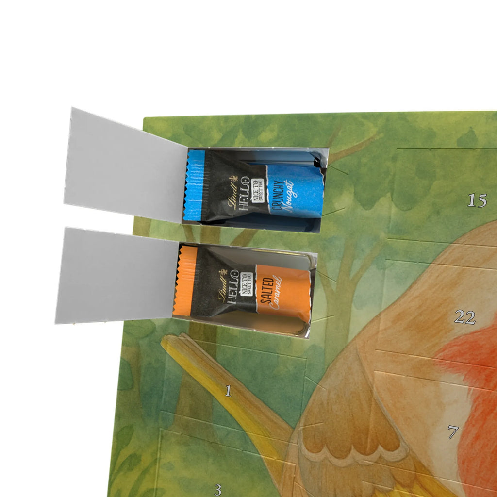 Chocolate advent calendar robin feathers Design card, gift ideas, gifts, small animals, cute, cute animal motives, hand drawn, funny sayings, good mood, special gifts, animal lover, bird, slogan courage, flying, motivation pictures, robin, motivation slogans, slogan motivation