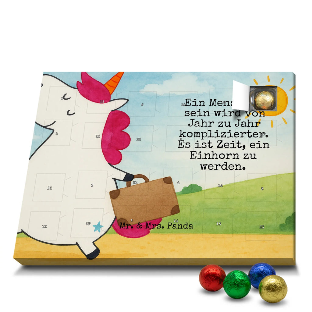 Chocolate advent calendar unicorn Suitcase Design adventure, suitcase, travel, holiday present, luggage, traveler gift