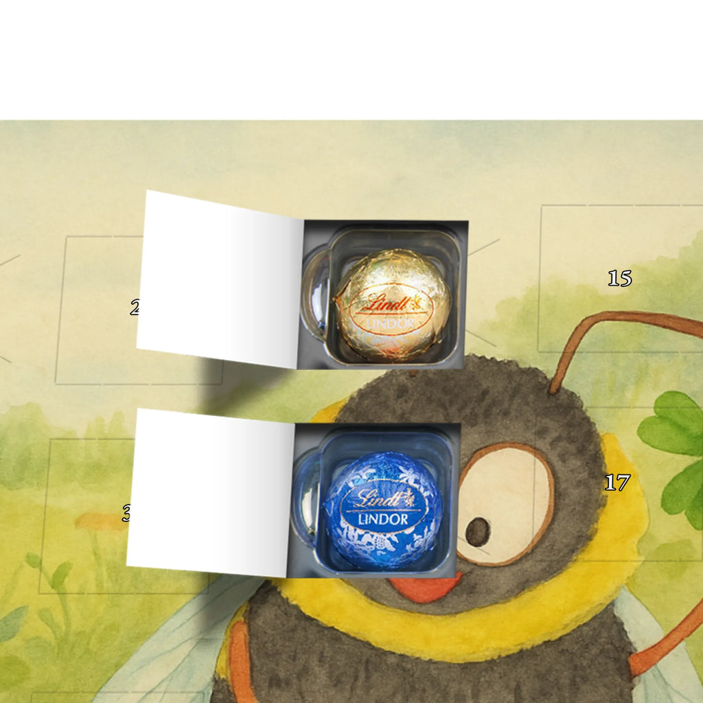 Chocolate advent calendar bumblebees shamrock Design card, gift ideas, gifts, small animals, cute, cute animal motives, hand drawn, funny sayings, good mood, special gifts, animal lover, bumblebee, saying happy, saying positive, saying beautiful, bee decoration, be happy, become happy