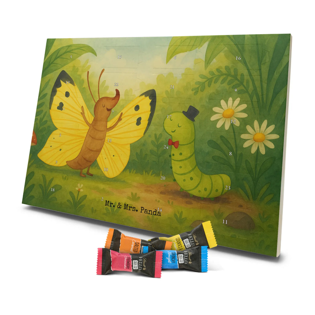 Chocolate advent calendar Caterpillar butterfly Design card, gift ideas, gifts, small animals, cute, cute animal motives, hand drawn, funny sayings, good mood, special gifts, animal lover, development, Caterpillar, butterfly, lemon butterfly, growing up, cocoon, hat, beauty