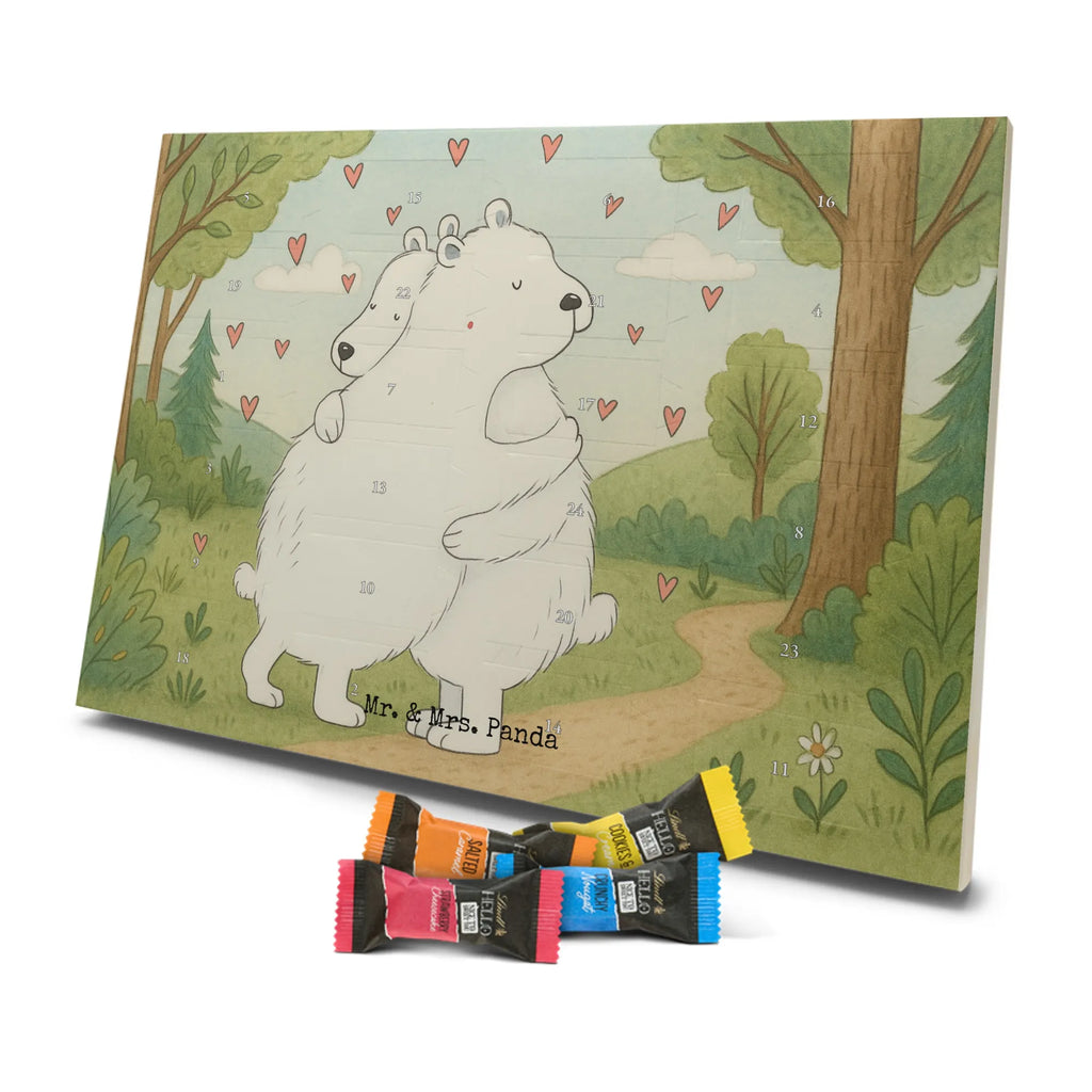 Chocolate advent calendar Icebear Embrace Design card, gift ideas, gifts, small animals, cute, cute animal motives, hand drawn, funny sayings, good mood, special gifts, animal lover