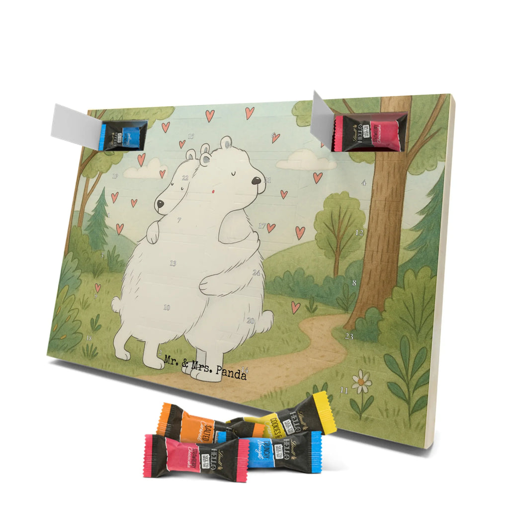 Chocolate advent calendar Icebear Embrace Design card, gift ideas, gifts, small animals, cute, cute animal motives, hand drawn, funny sayings, good mood, special gifts, animal lover