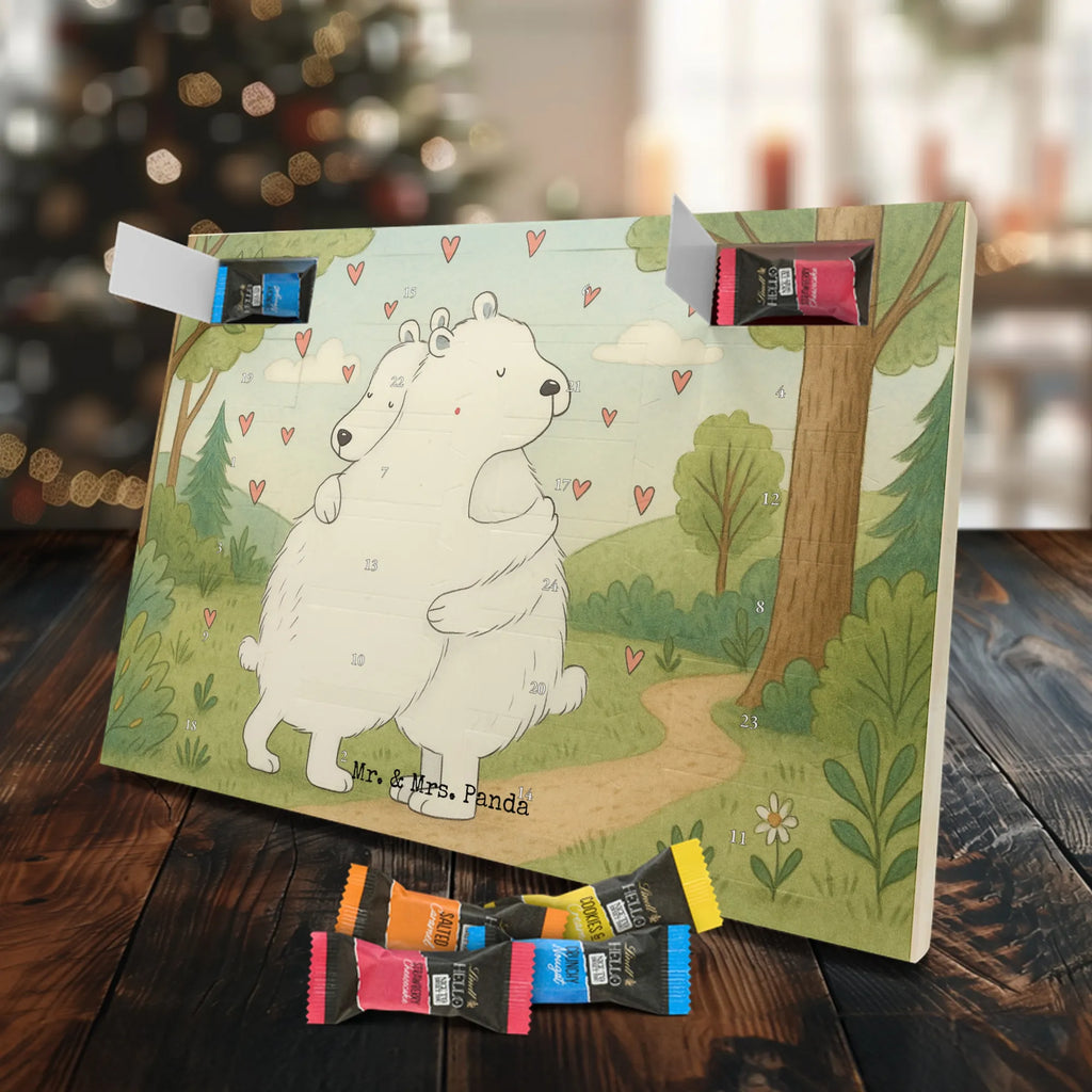 Chocolate advent calendar Icebear Embrace Design card, gift ideas, gifts, small animals, cute, cute animal motives, hand drawn, funny sayings, good mood, special gifts, animal lover