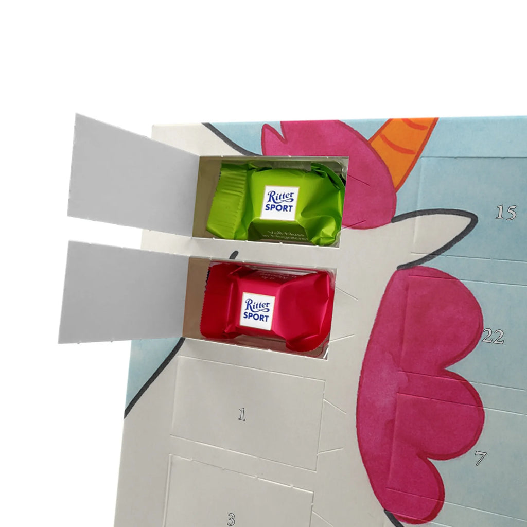 Chocolate advent calendar unicorn Suitcase Design adventure, suitcase, travel, holiday present, luggage, traveler gift