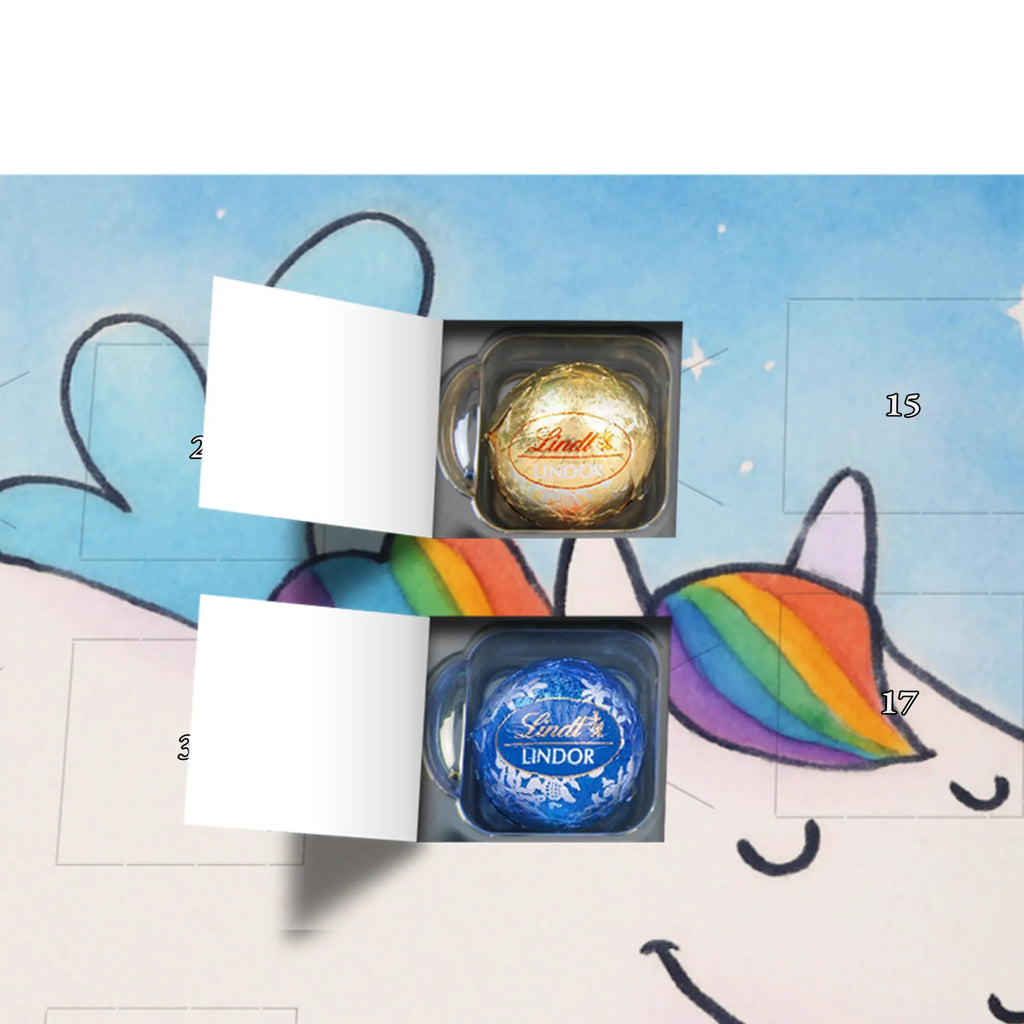 Chocolate advent calendar unicorn Pegasus Design saying fun, growing up, pegasus, playing, unicorn love, reality, rainbow