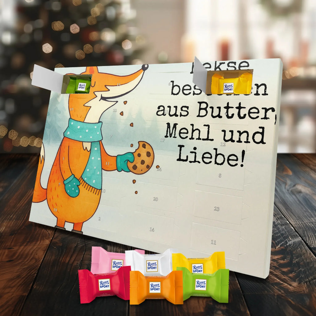 Chocolate advent calendar Fox biscuit Design animal lover, foxes, forest wildlife, clever as a fox, cookies, baking saying, kitchen decoration, christmas time, christmas present