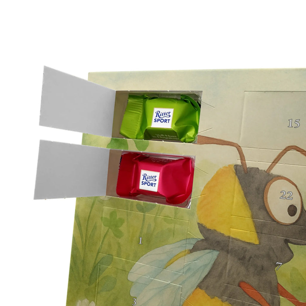 Chocolate advent calendar bumblebees shamrock Design card, gift ideas, gifts, small animals, cute, cute animal motives, hand drawn, funny sayings, good mood, special gifts, animal lover, bumblebee, saying happy, saying positive, saying beautiful, bee decoration, be happy, become happy