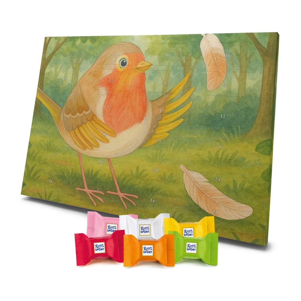 Chocolate advent calendar robin feathers Design card, gift ideas, gifts, small animals, cute, cute animal motives, hand drawn, funny sayings, good mood, special gifts, animal lover, bird, slogan courage, flying, motivation pictures, robin, motivation slogans, slogan motivation