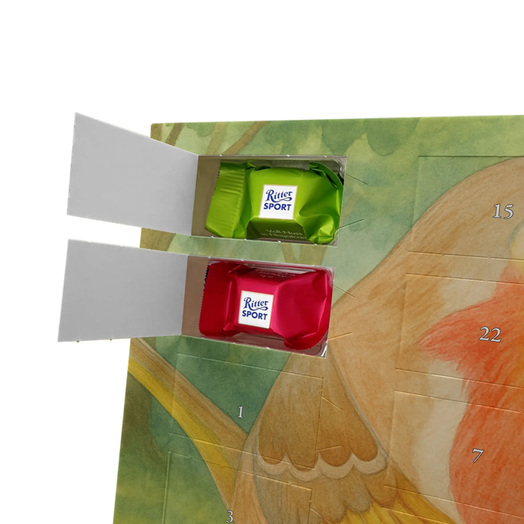 Chocolate advent calendar robin feathers Design card, gift ideas, gifts, small animals, cute, cute animal motives, hand drawn, funny sayings, good mood, special gifts, animal lover, bird, slogan courage, flying, motivation pictures, robin, motivation slogans, slogan motivation