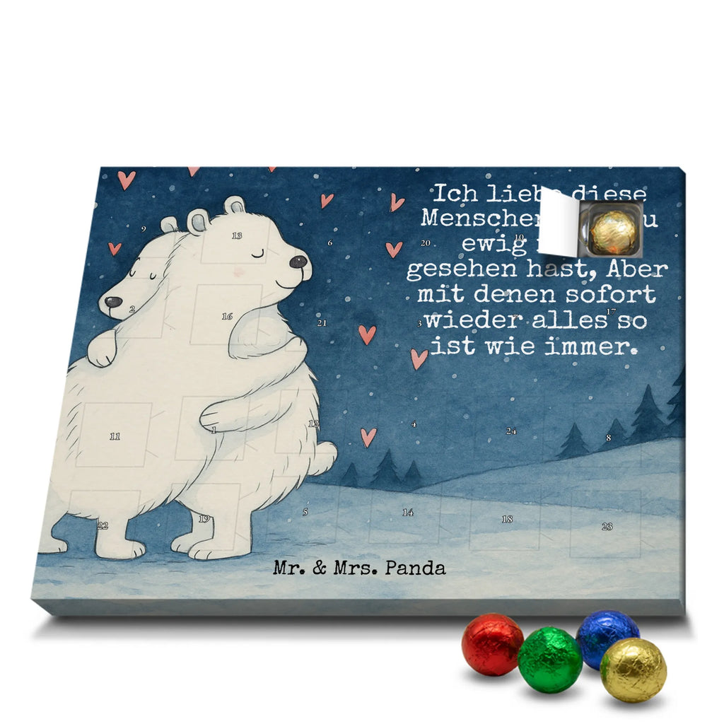 Chocolate advent calendar Icebear Embrace Design card, gift ideas, gifts, small animals, cute, cute animal motives, hand drawn, funny sayings, good mood, special gifts, animal lover