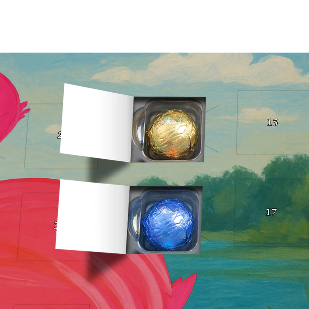 Chocolate advent calendar flamingo Proud Design children, gifts, gift idea, funny sayings, pink bird, bird of paradise, red, flamingo decoration, gift pink, adults, flamingo fans, vacation, unusual gifts in pink, pink gifts, girls gifts, small gifts, Caribbean feeling, self-love, proud, friend, best friend, joy, self-acceptance, daughter