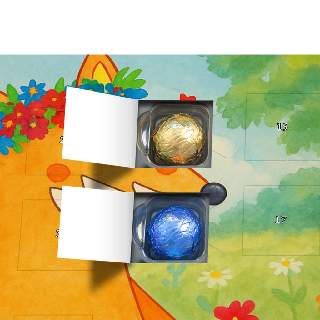 Chocolate advent calendar Fox Flower Design animal lover, foxes, forest wildlife, clever as a fox, joy, flower, fox girl, proof of love, girlfriend, flowers, self-love, flower girl, me, girlfriends