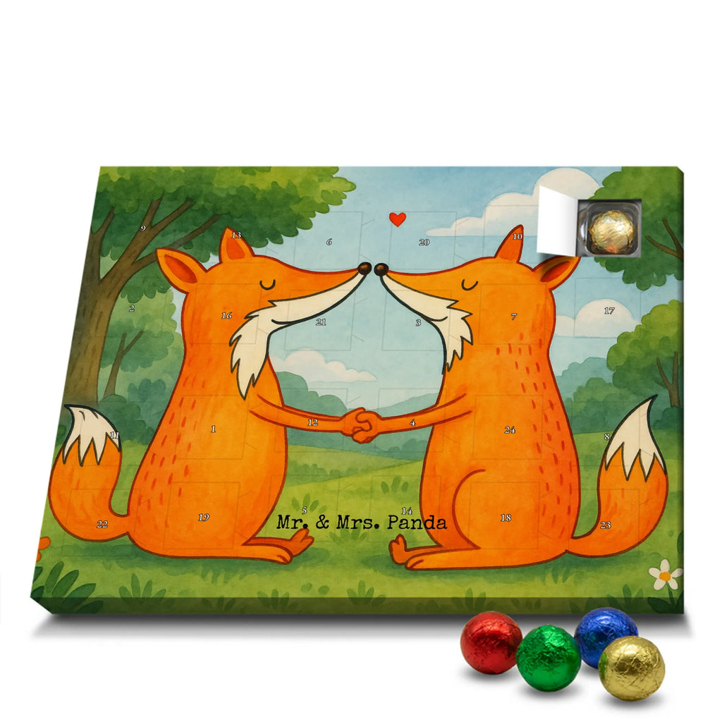 Chocolate advent calendar foxes Love Design animal lover, foxes, forest wildlife, clever as a fox, couple, lovers, proof of love, fiancée, husband, girlfriend, marriage, wife, boyfriend