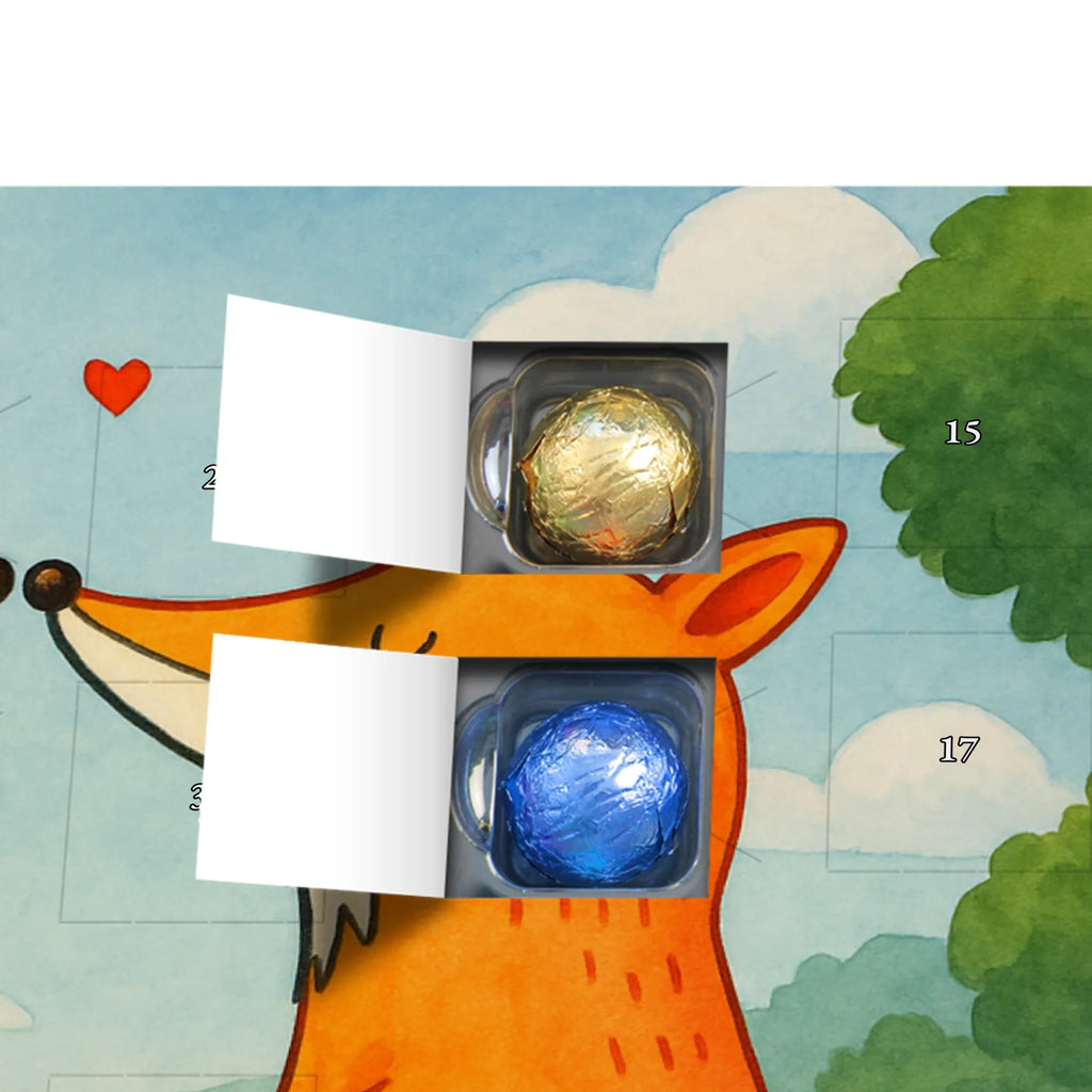 Chocolate advent calendar foxes Love Design animal lover, foxes, forest wildlife, clever as a fox, couple, lovers, proof of love, fiancée, husband, girlfriend, marriage, wife, boyfriend