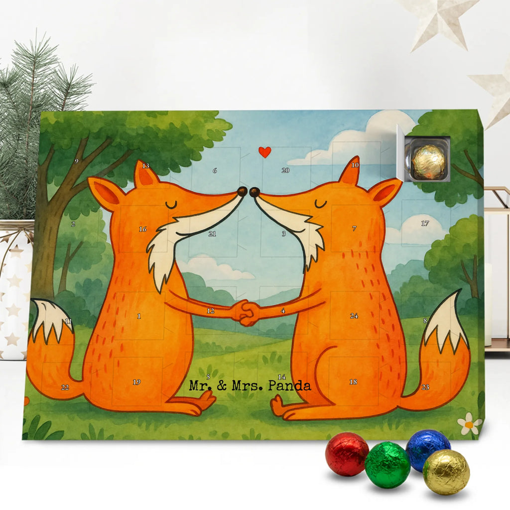 Chocolate advent calendar foxes Love Design animal lover, foxes, forest wildlife, clever as a fox, couple, lovers, proof of love, fiancée, husband, girlfriend, marriage, wife, boyfriend