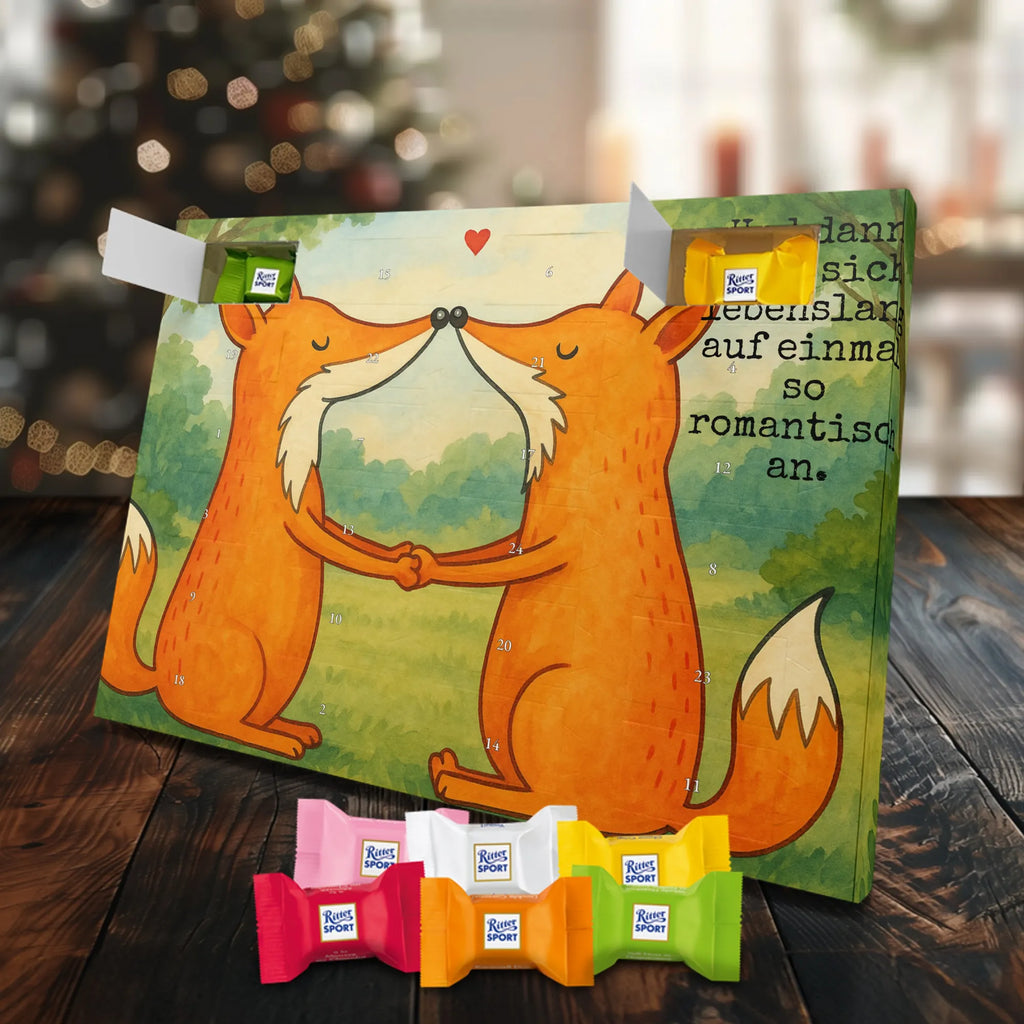 Chocolate advent calendar foxes Love Design animal lover, foxes, forest wildlife, clever as a fox, couple, lovers, proof of love, fiancée, husband, girlfriend, marriage, wife, boyfriend