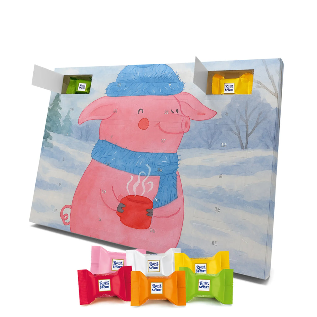 Chocolate advent calendar piggy Mulled wine Design Christmas time, snow, mulled wine, Christmas market, drunk, saying