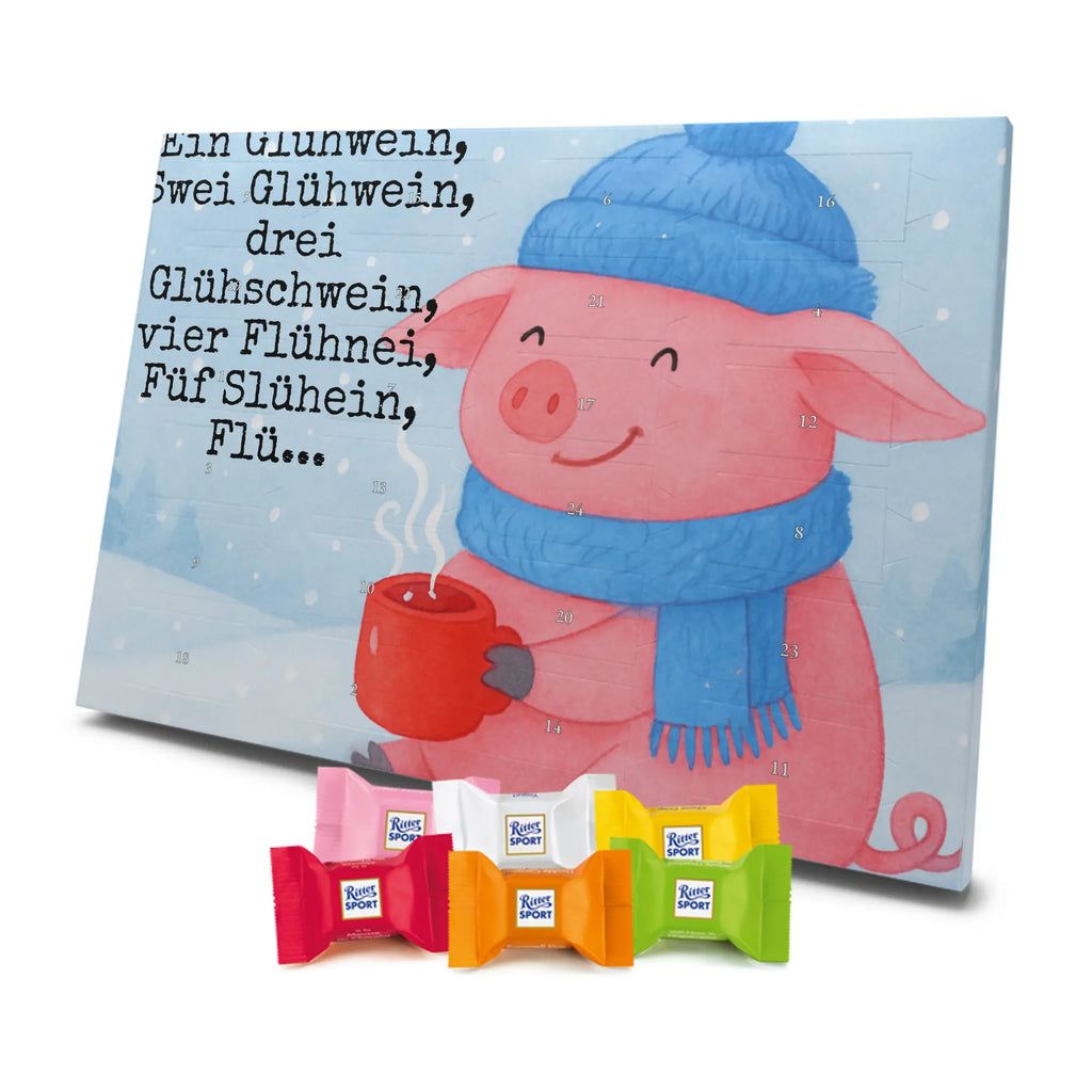 Chocolate advent calendar piggy Mulled wine Design Christmas time, snow, mulled wine, Christmas market, drunk, saying