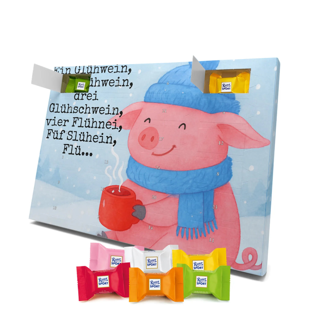 Chocolate advent calendar piggy Mulled wine Design Christmas time, snow, mulled wine, Christmas market, drunk, saying