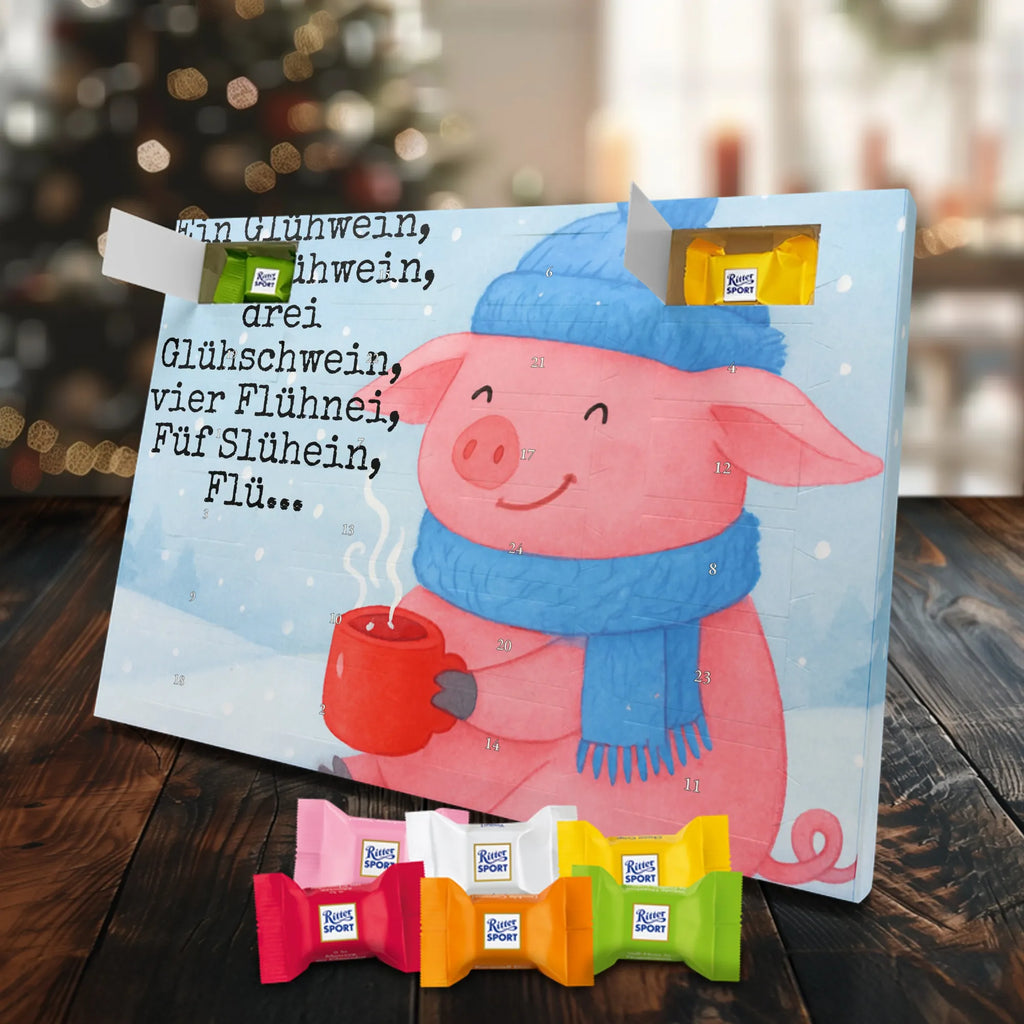 Chocolate advent calendar piggy Mulled wine Design Christmas time, snow, mulled wine, Christmas market, drunk, saying