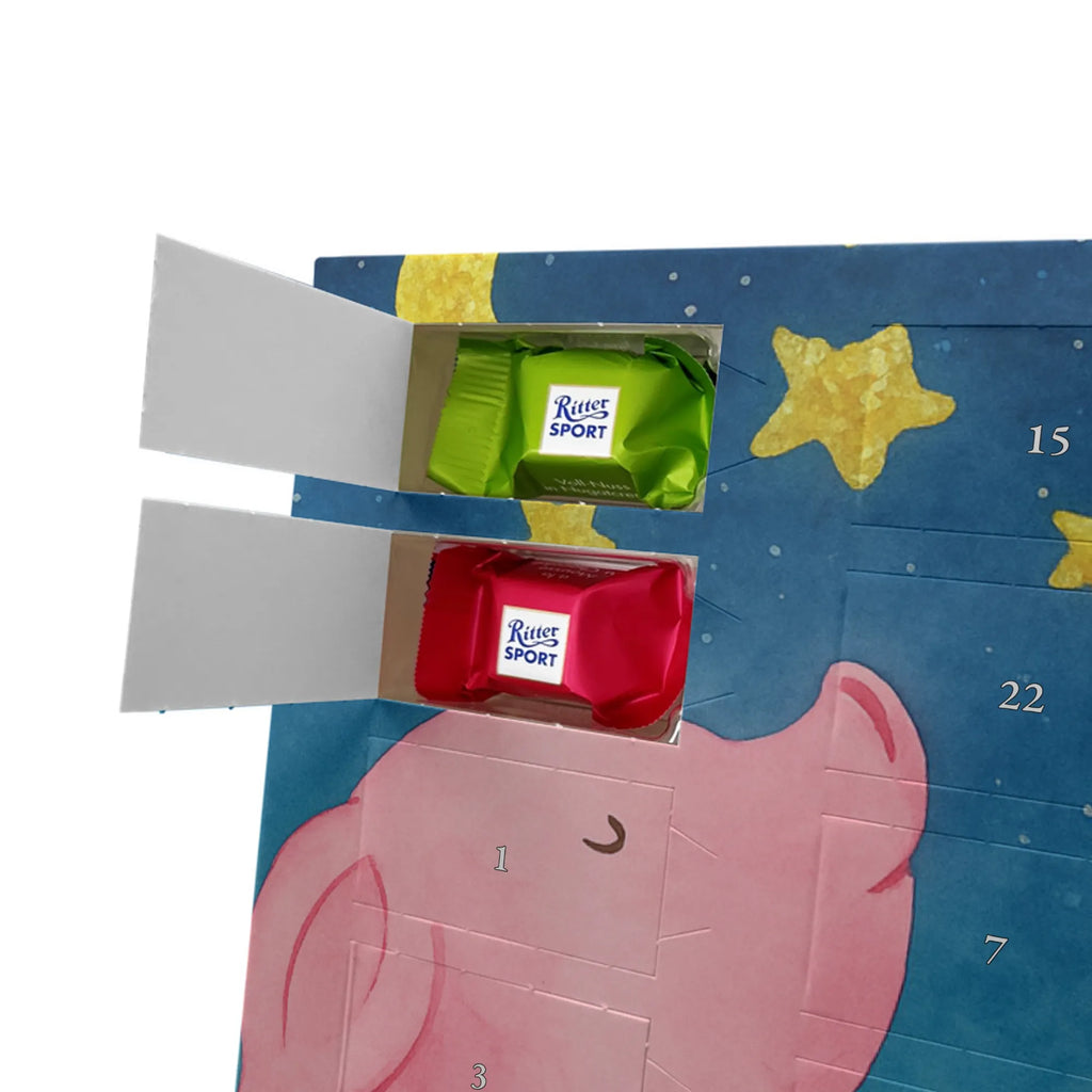 Chocolate advent calendar Pig Luck Design card, gift ideas, gifts, small animals, cute, cute animal motives, hand drawn, funny sayings, good mood, special gifts, animal lover, asterisks, stars, piglet, goals, lucky charm, Lucky bastard. Luck