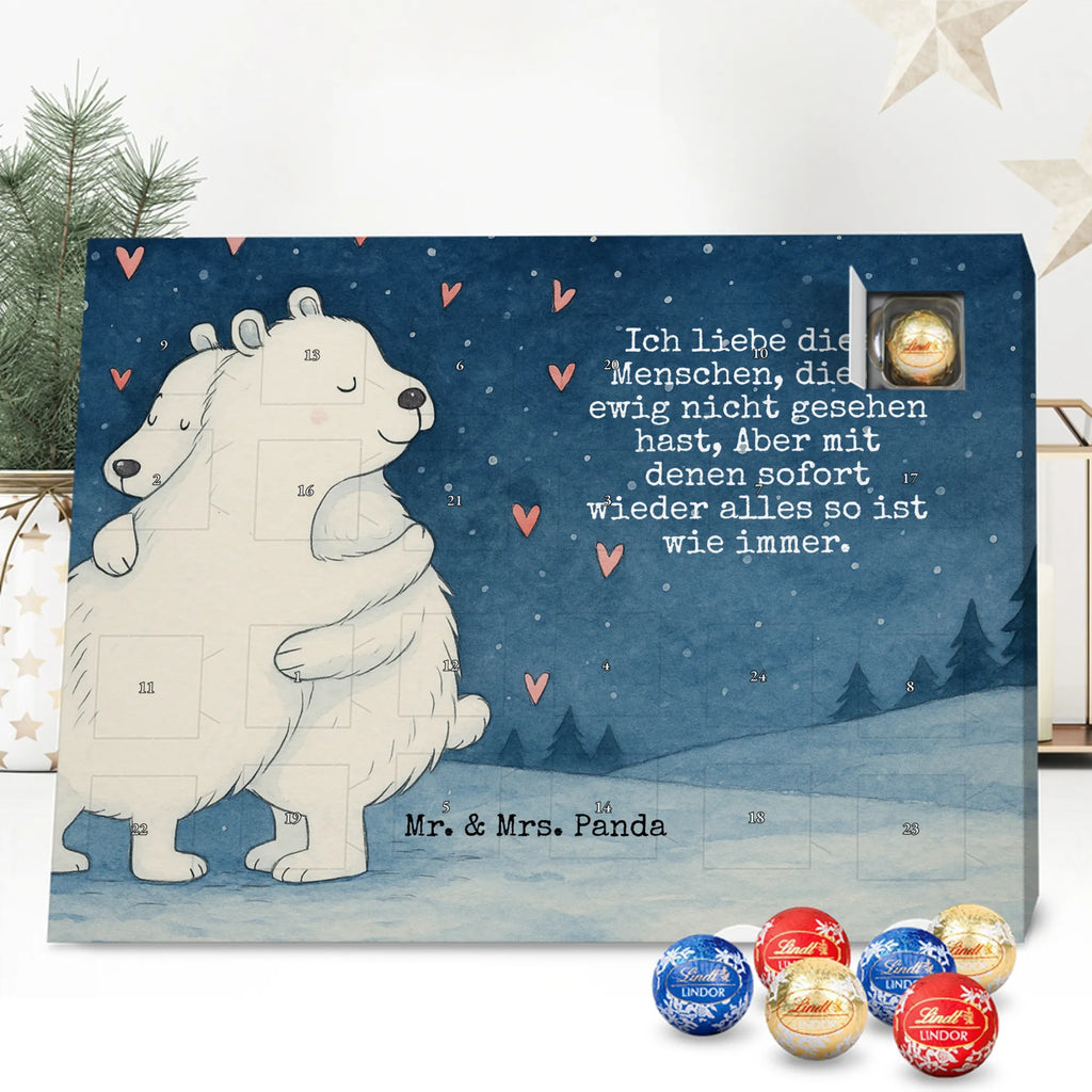Chocolate advent calendar Icebear Embrace Design card, gift ideas, gifts, small animals, cute, cute animal motives, hand drawn, funny sayings, good mood, special gifts, animal lover