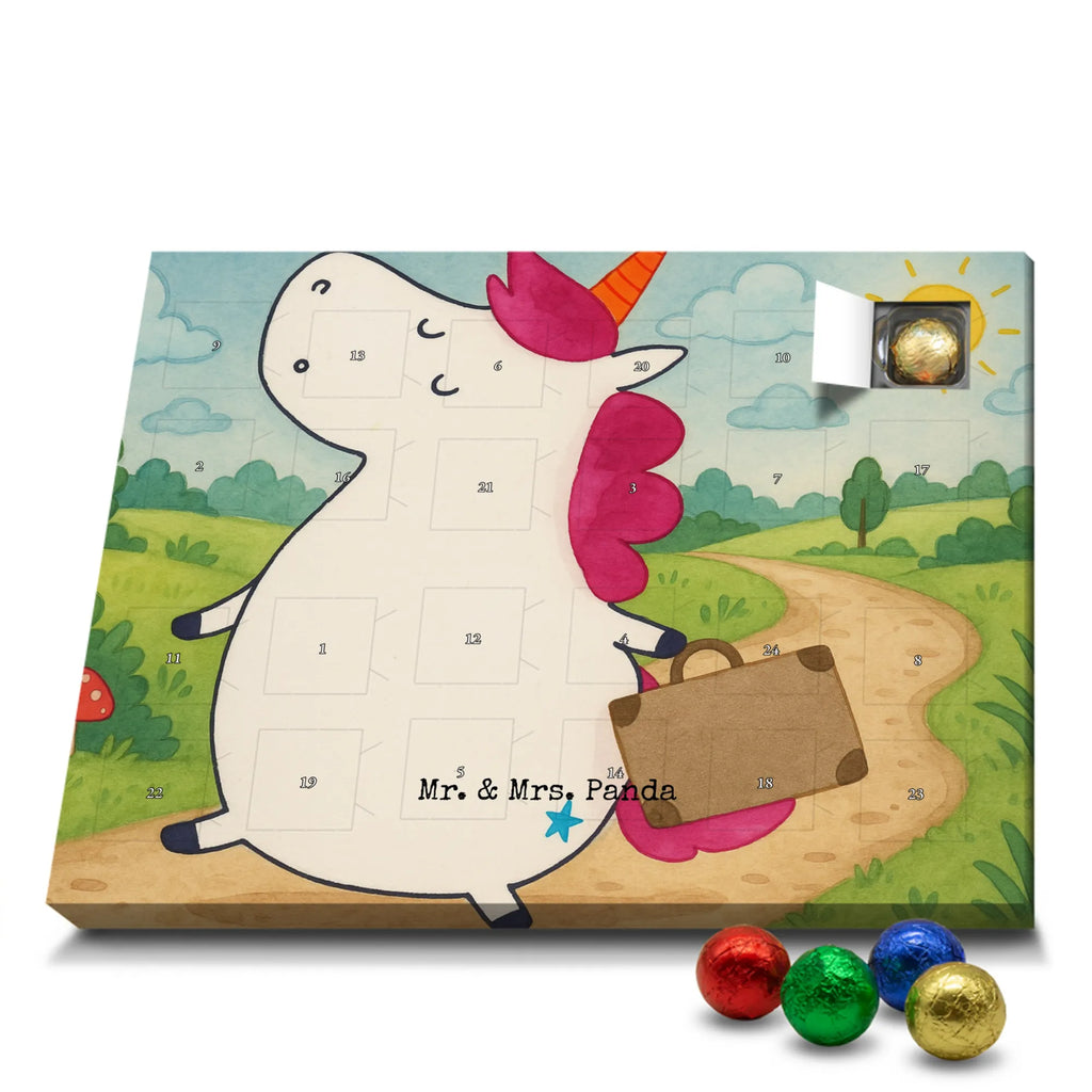 Chocolate advent calendar unicorn Suitcase Design adventure, suitcase, travel, holiday present, luggage, traveler gift
