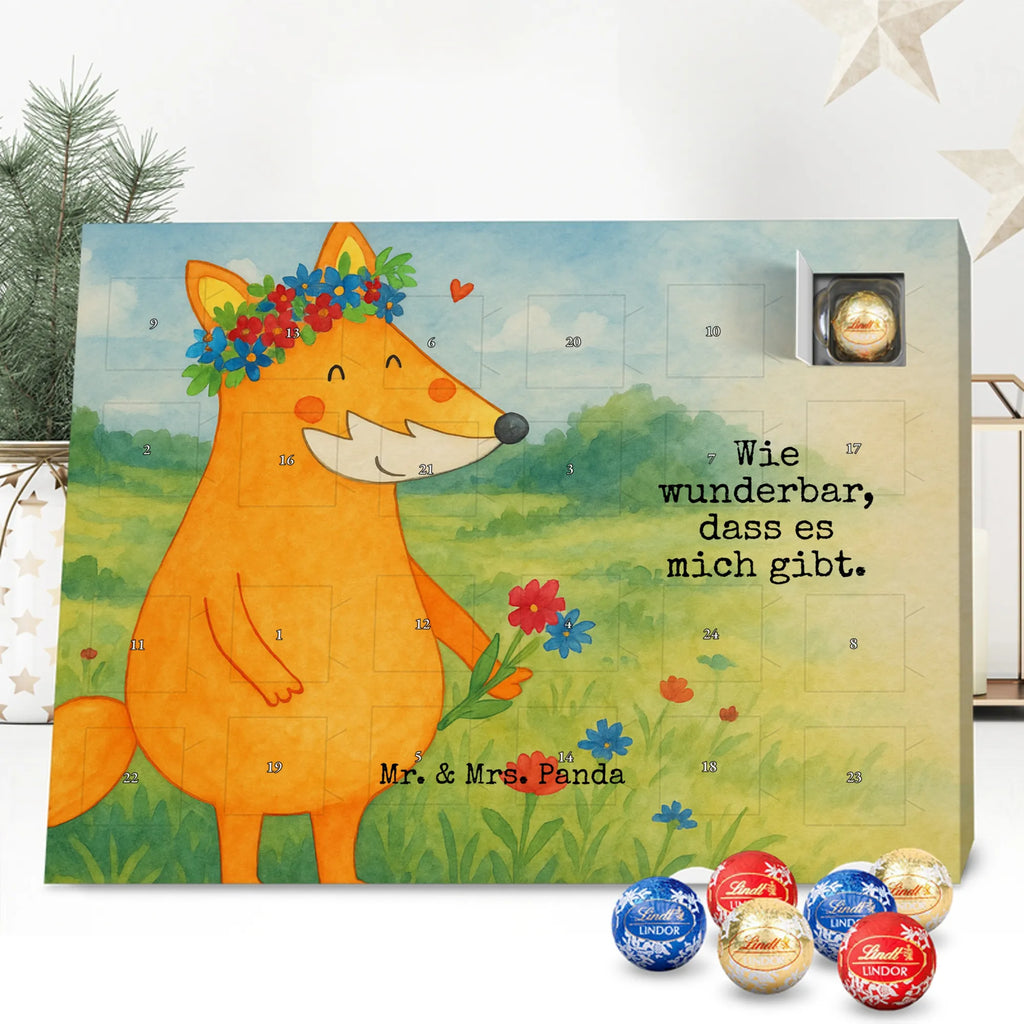Chocolate advent calendar Fox Flower Design animal lover, foxes, forest wildlife, clever as a fox, joy, flower, fox girl, proof of love, girlfriend, flowers, self-love, flower girl, me, girlfriends